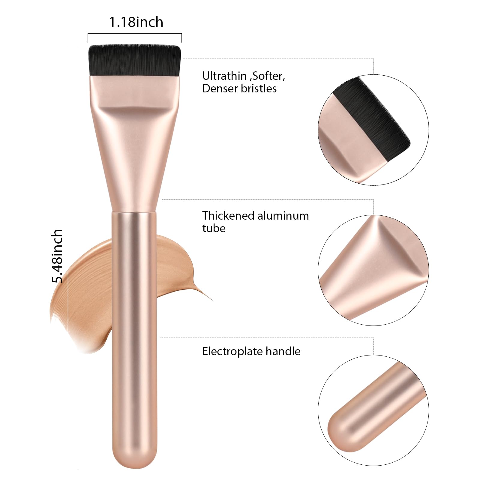 BEAUTYFACTOR rose-gold premium makeup brush for controlled application and blending.