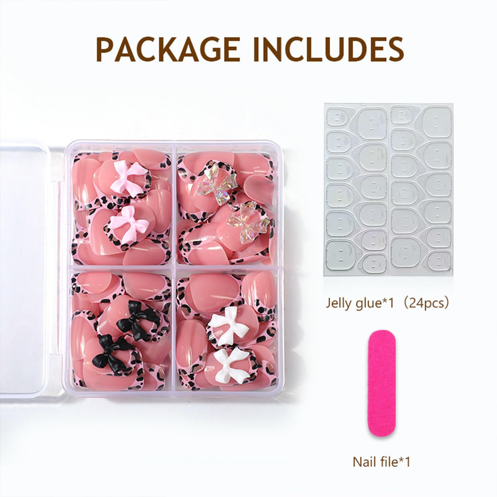 Beawth glue-on nails kit for stronger wear and flexible styling options.