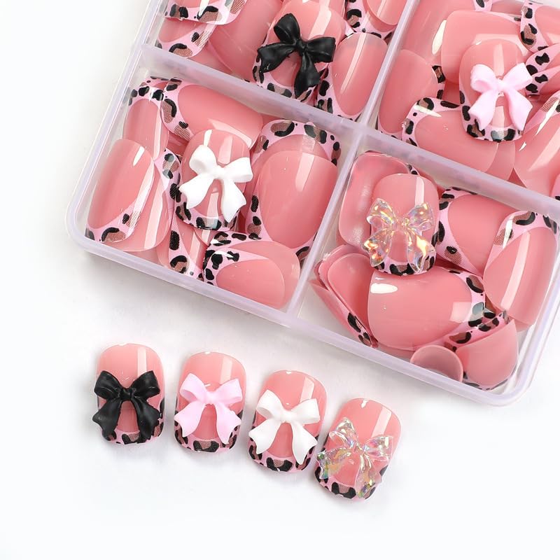 Beawth short square press-on nails ready for fast, mess-free application.