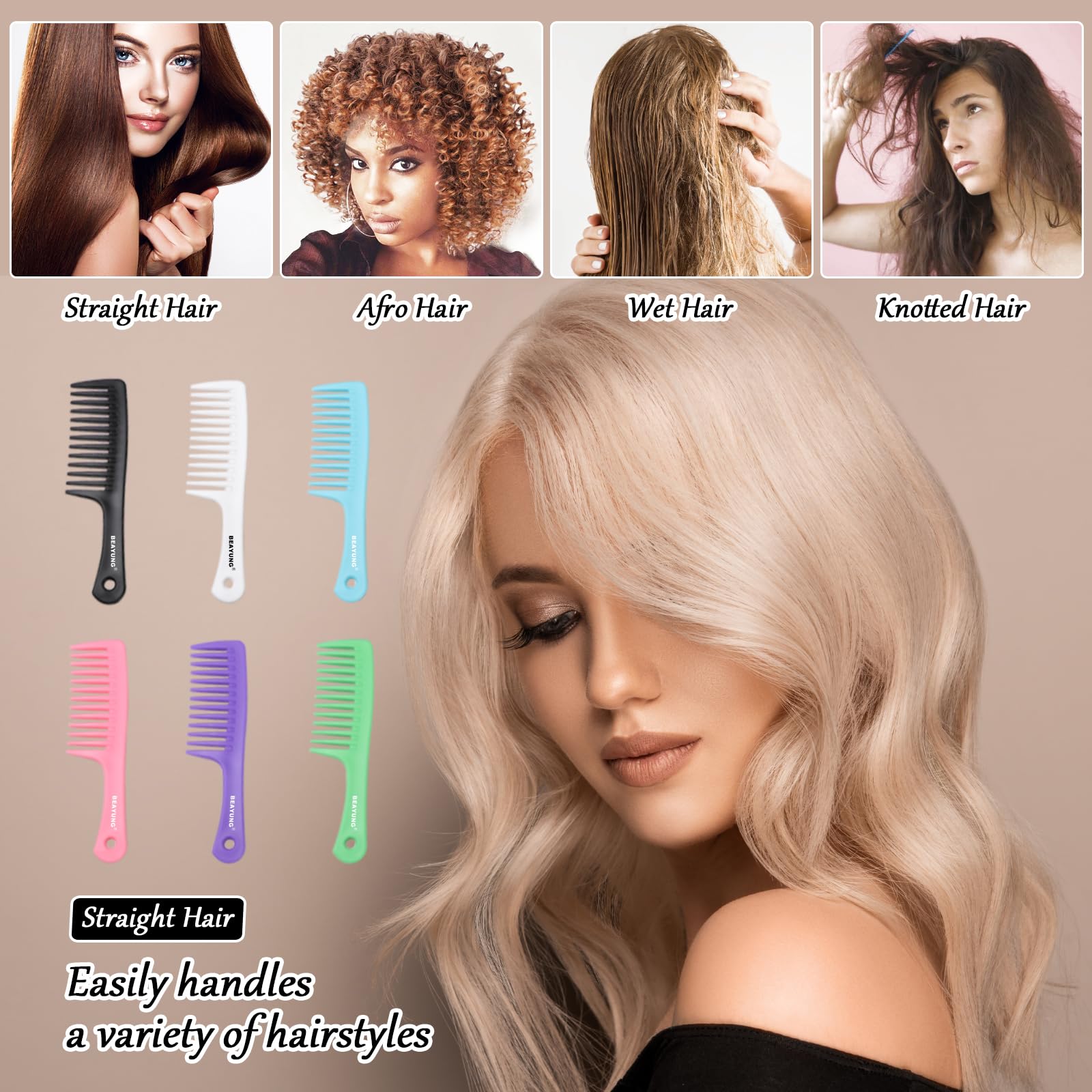 BEAYUNG ergonomic handle design for comfortable grip during detangling