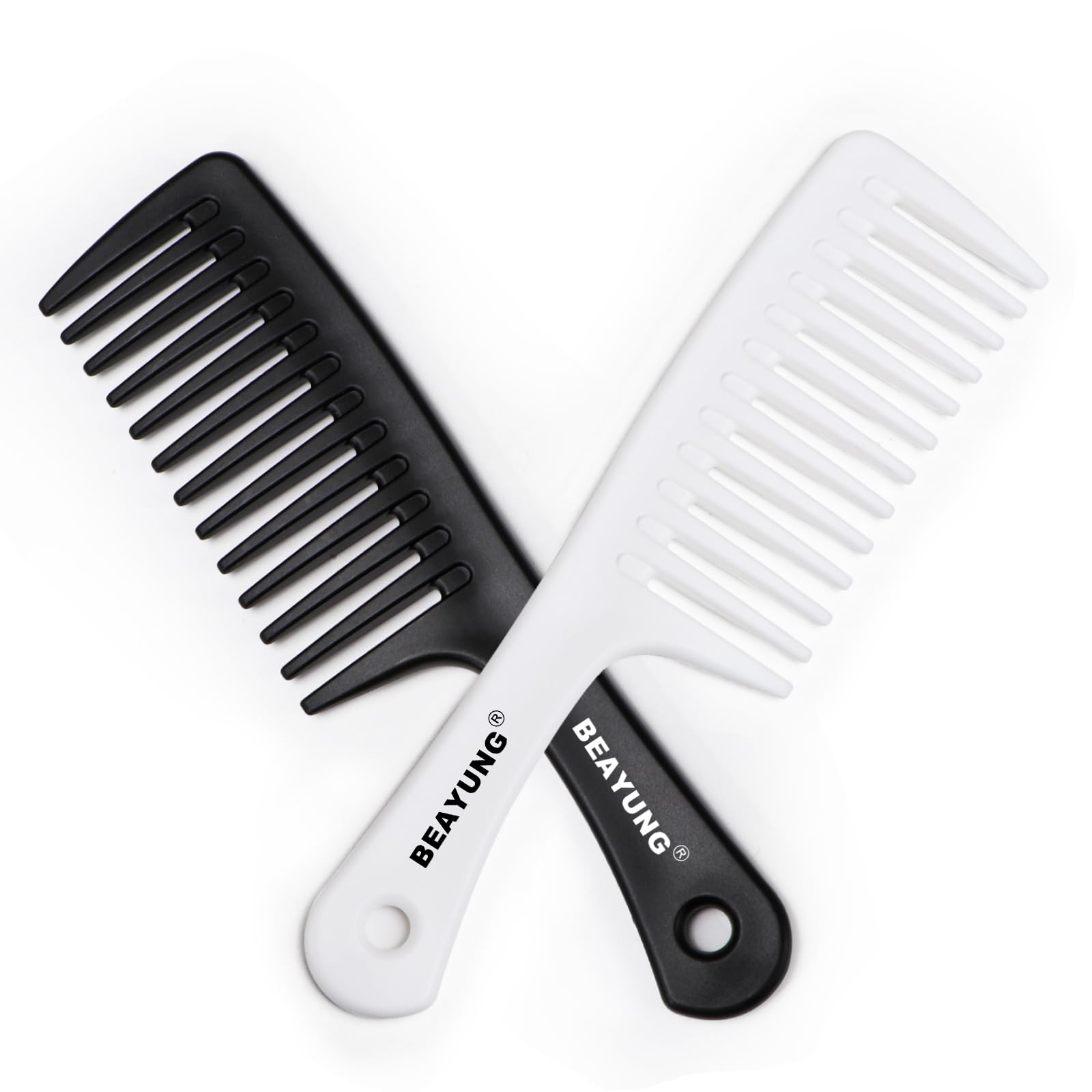 BEAYUNG large wide-tooth comb in black for gentle detangling of thick hair