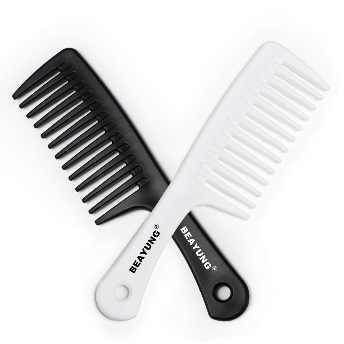BEAYUNG large wide-tooth comb in black for gentle detangling of thick hair
