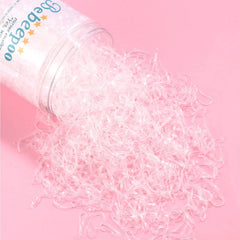 BEBEEPOO gomas claras para cola de pelo con acabado transparente