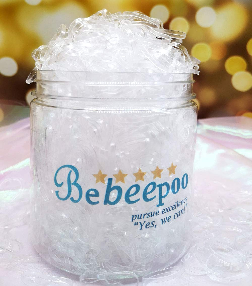BEBEEPOO gomas claras para pelo largo, fijación suave