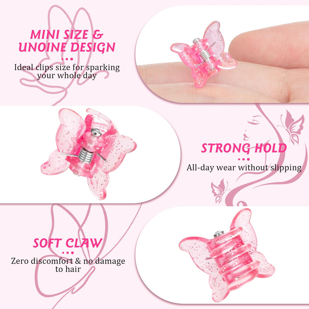 BEBEEPOO pinza mariposa glitter ideal para uso diario y fiestas.