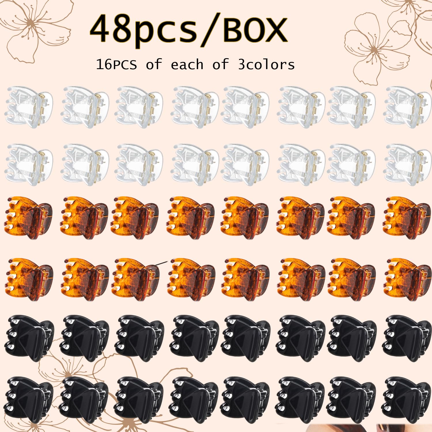 BEBEEPOO mini pinzas para pelo, tortuga trasera, uso cómodo para mechones.