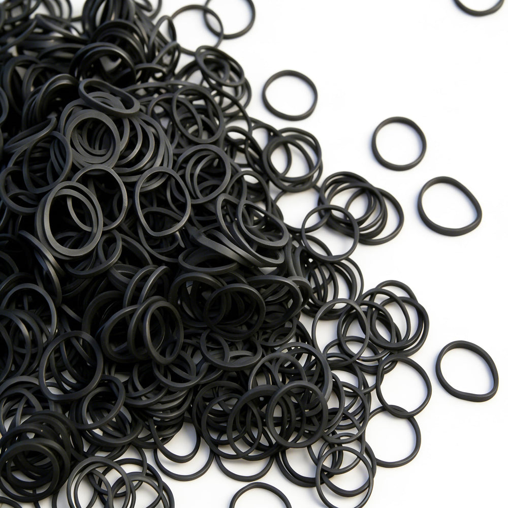 BEBEEPOO ligas elásticas negras 2500 piezas, listas para repuestos.