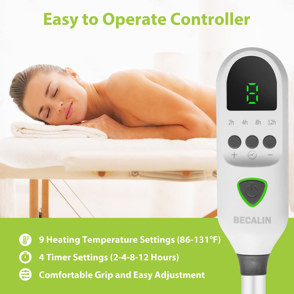BECALIN warmer digital controller display enabling easy heat and timer adjustments.
