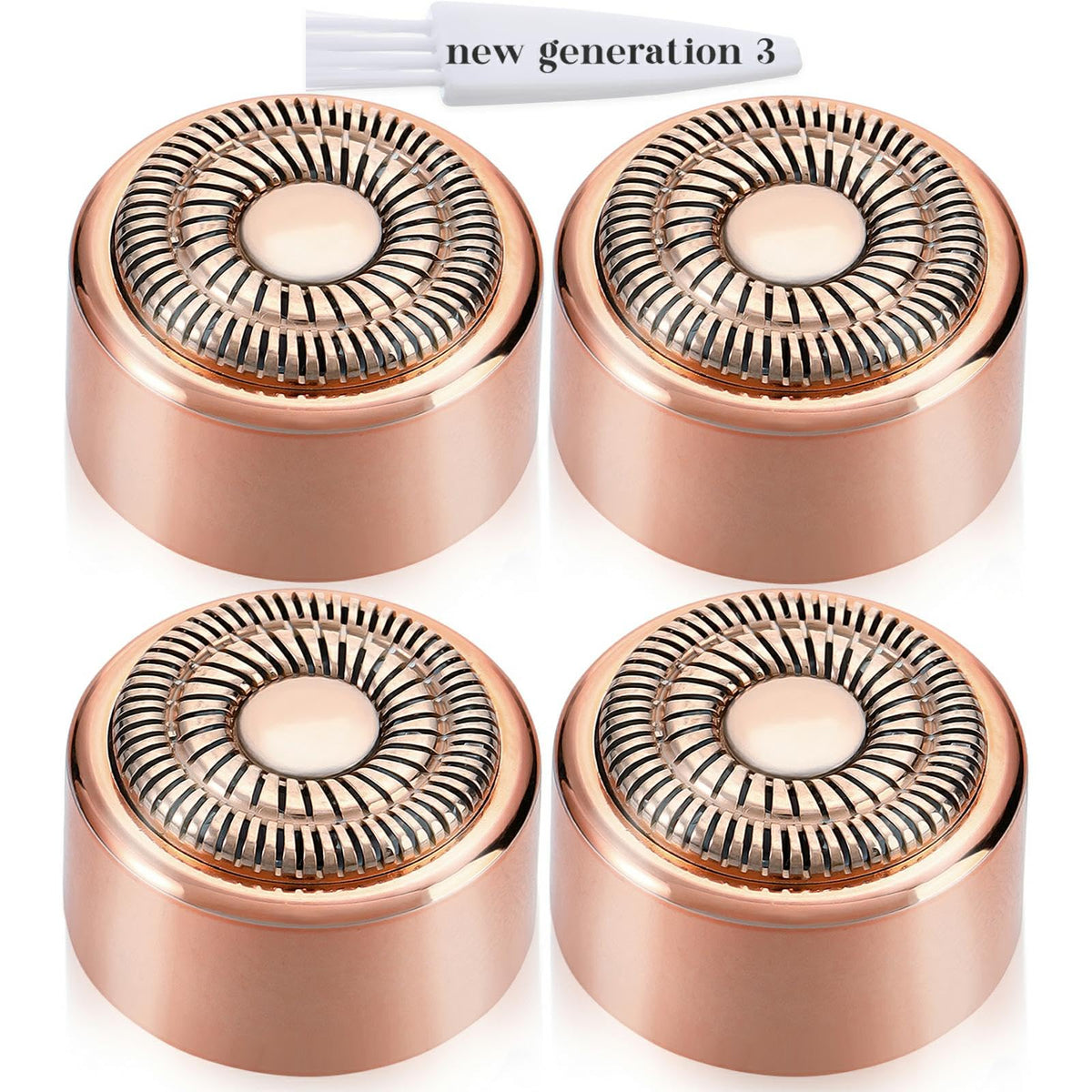 BECHY Gen 3 replacement head with ring light closeup showing hypoallergenic 18K gold plating