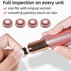 Hypoallergenic BECHY heads reduce irritation during daily facial touch-ups