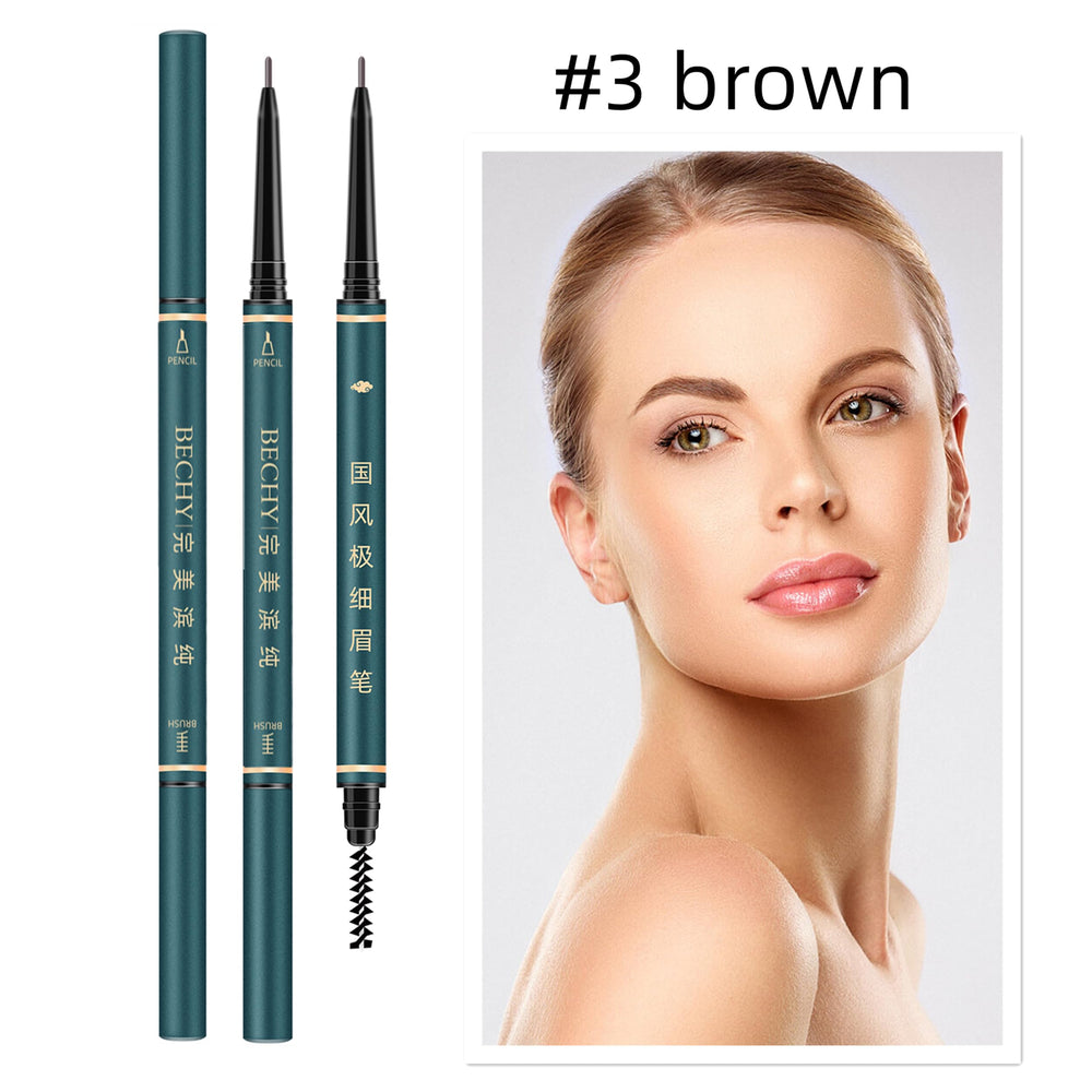 BECHY eyebrow pencil with built-in spoolie end for easy grooming and blending.