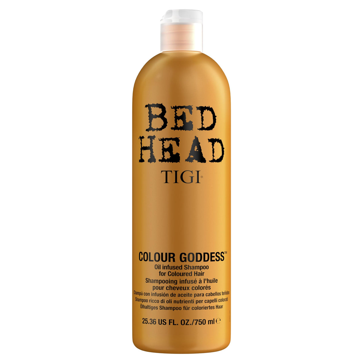 Bed Head Color Goddess Shampoo: botella realza el color y el brillo.