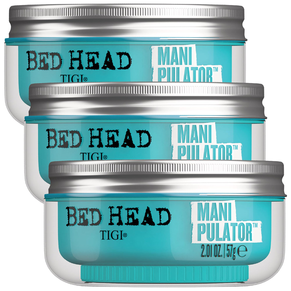 Bed Head Manipulator jar closeup for defining texture and firm hold.