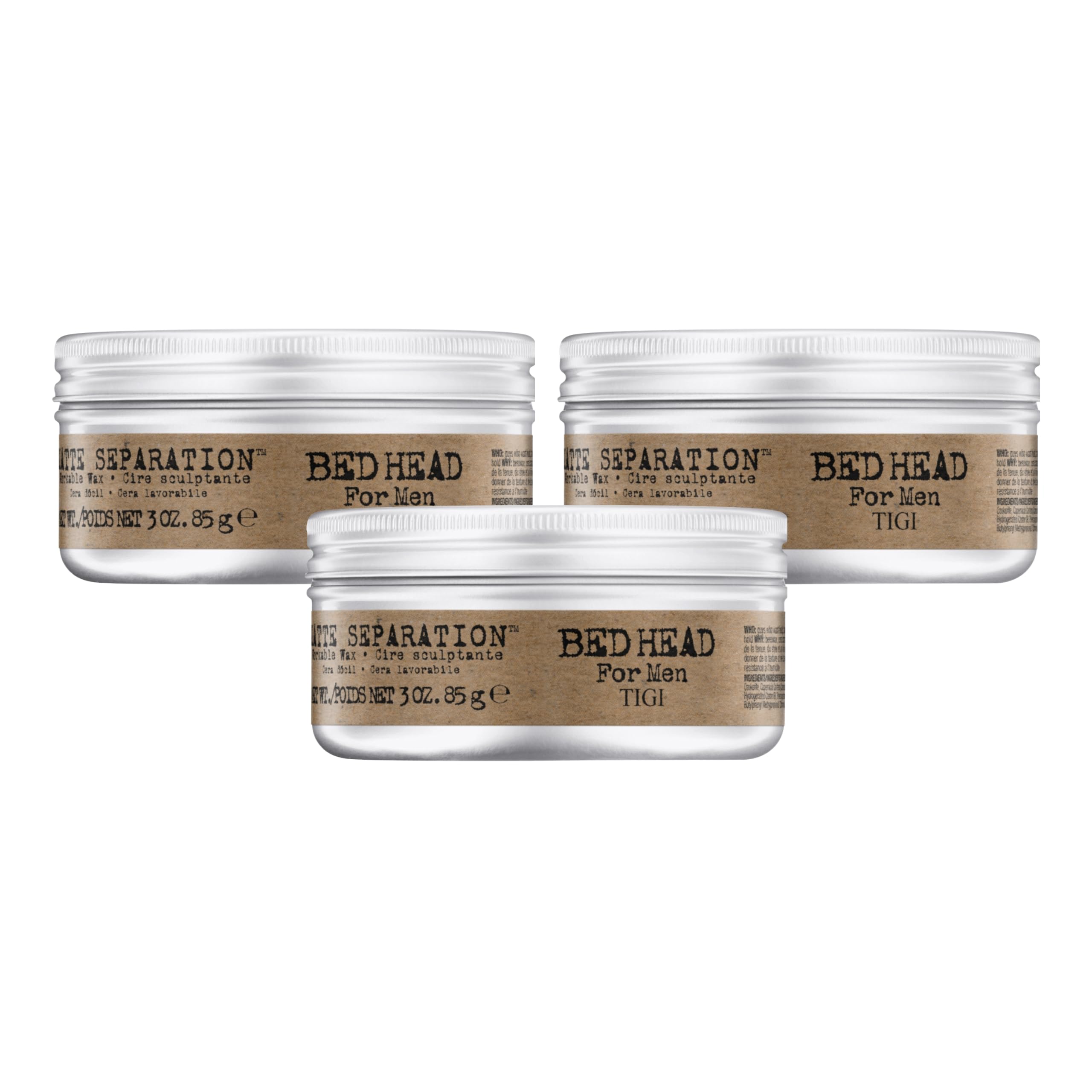 Bed Head Matte Separation Workable Wax on damp hair showing strong, flexible hold