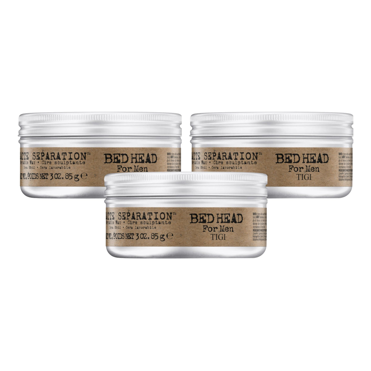 Bed Head Matte Separation Workable Wax on damp hair showing strong, flexible hold