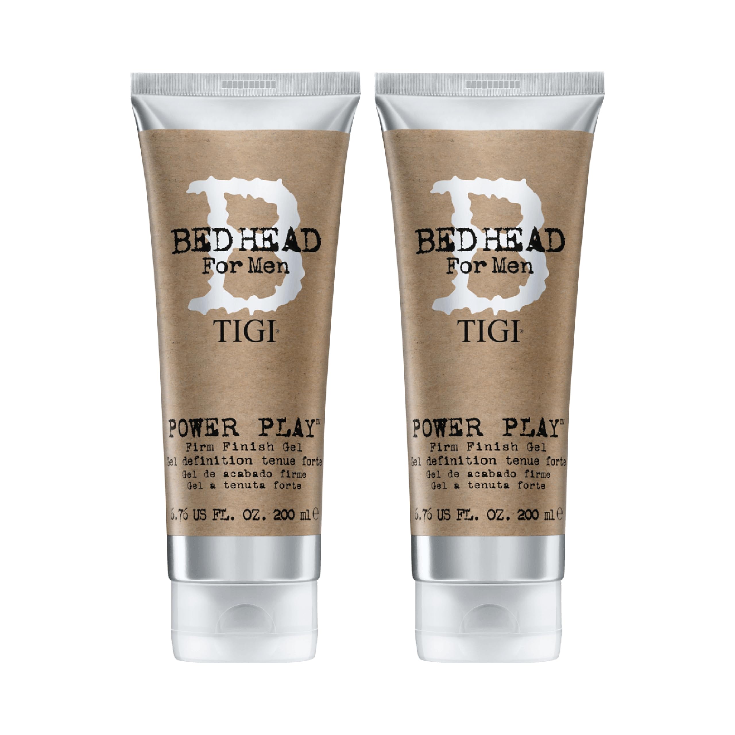 Bed Head Power Play Gel envase doble, control duradero para peinados definidos.