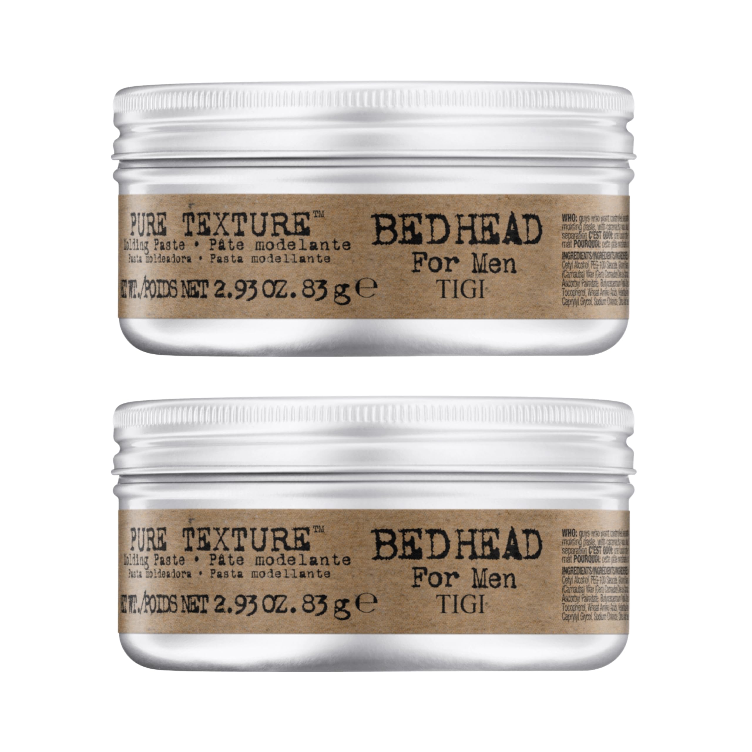 Bed Head Pure Texture Molding Paste on damp hair creates controlled texture.