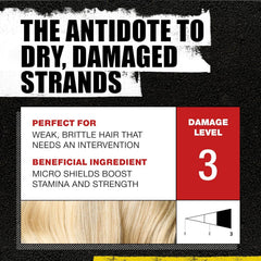 Bed Head Resurrection Shampoo, textura-sedosa, hidratación profunda para cabello dañado.