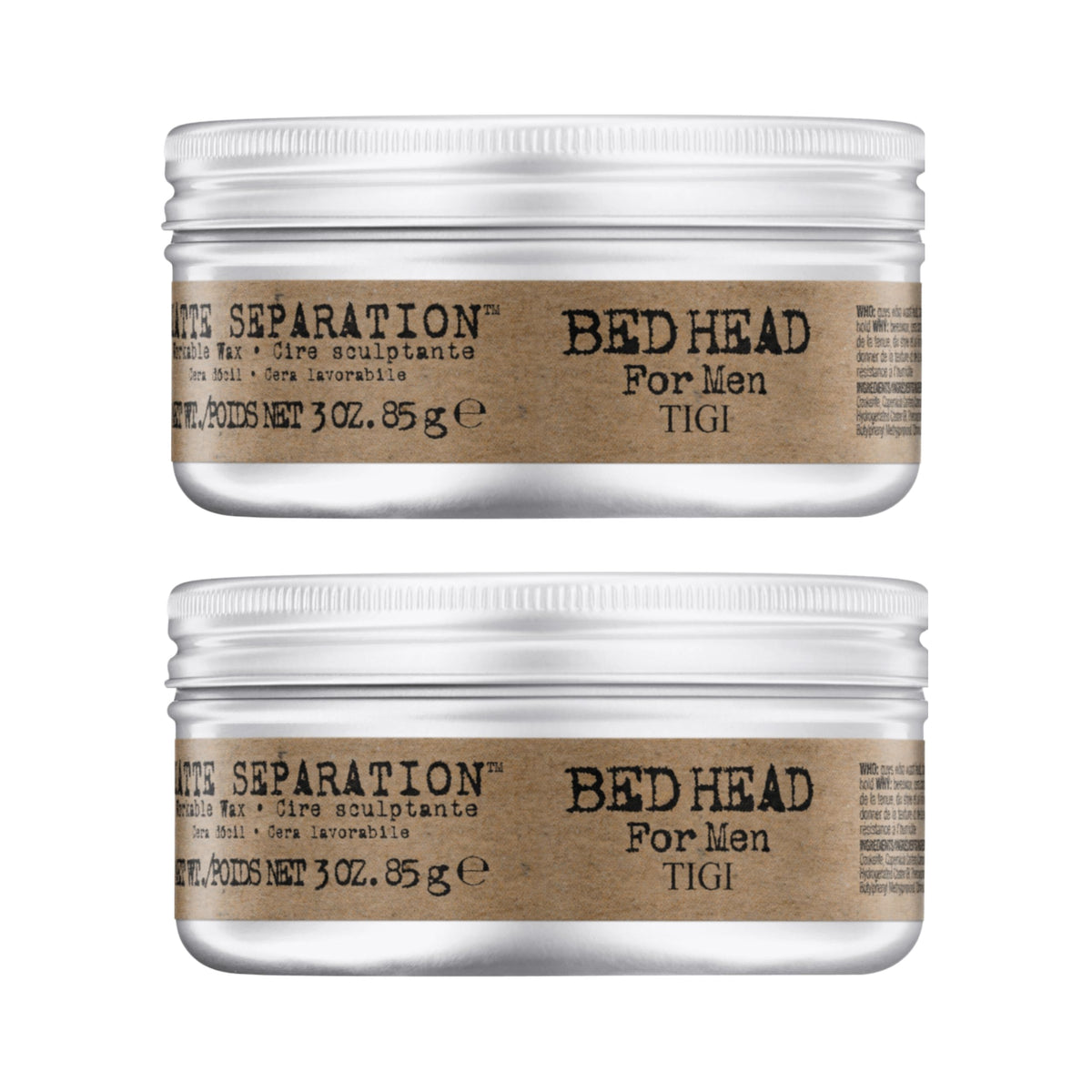 Bed Head TIGI pomada mate para separación define sin brillo.