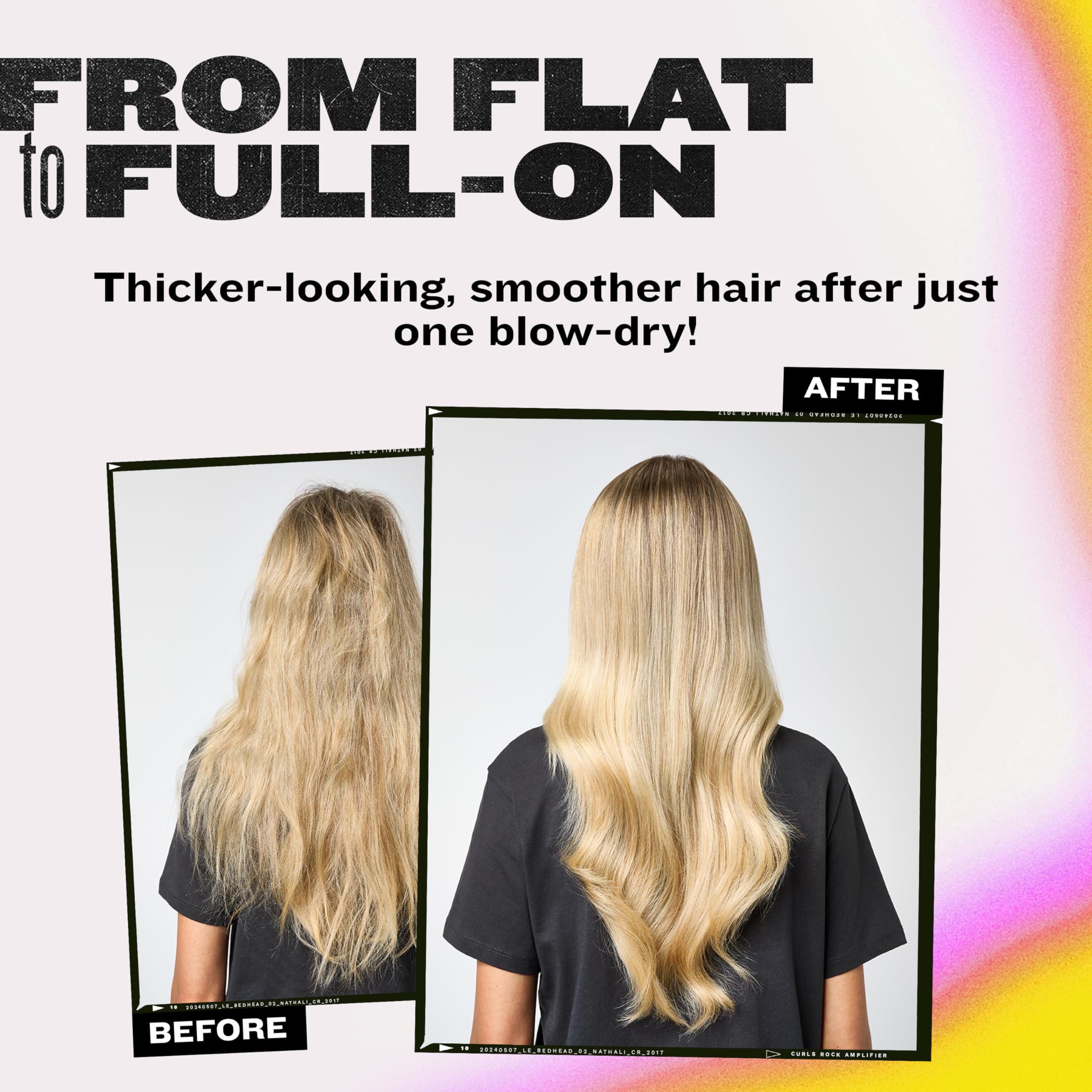 Bed Head Small Talk blow-dry volume boost for fuller hair.