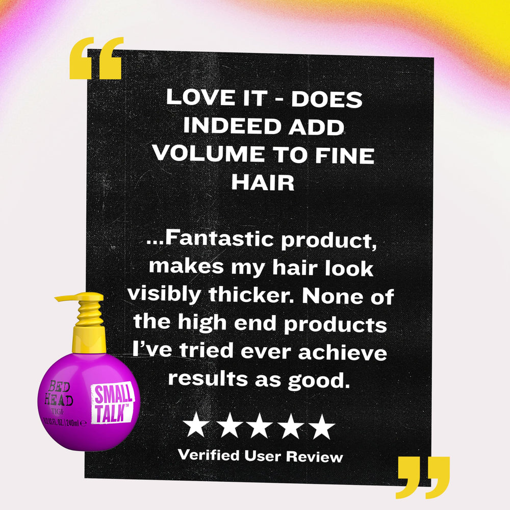 Bed Head Small Talk mini packaging is travel-friendly and convenient.