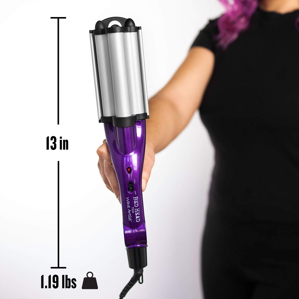Bed Head Wave Artist swivel cord shows tangle-free maneuverability during styling.