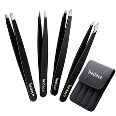 bedace tweezers fourpack collection for precise eyebrow grooming on the go