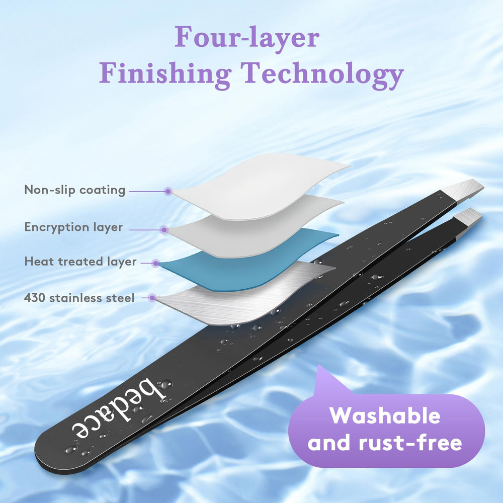 bedace tweezers pointed-head clip to target fine hairs with control