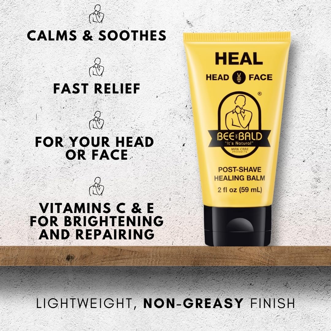 Close-up of Bee Bald HEAL cream texture for quick relief