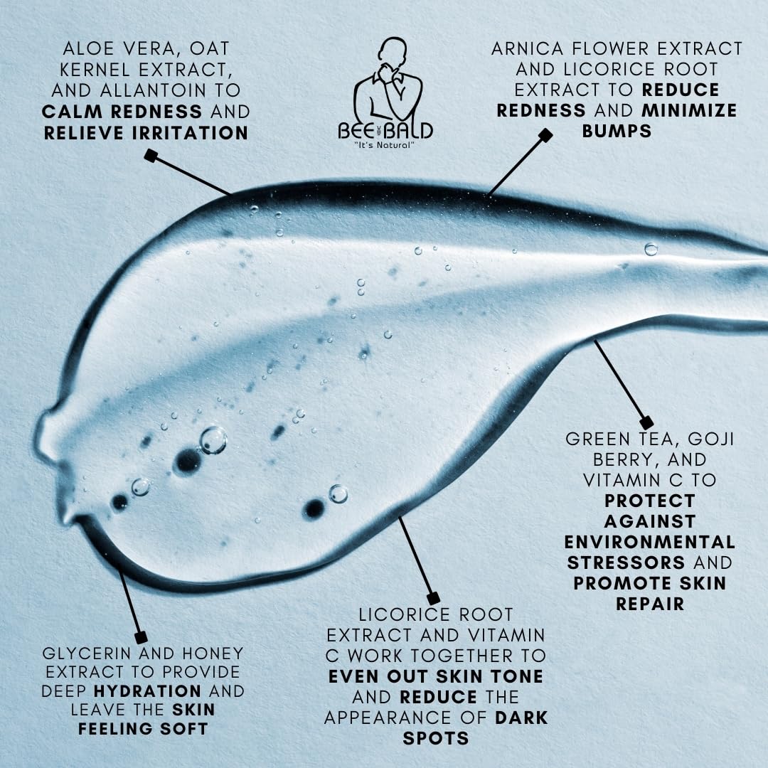 Honey and bee pollen ingredients featured in Bee Bald HEAL formula