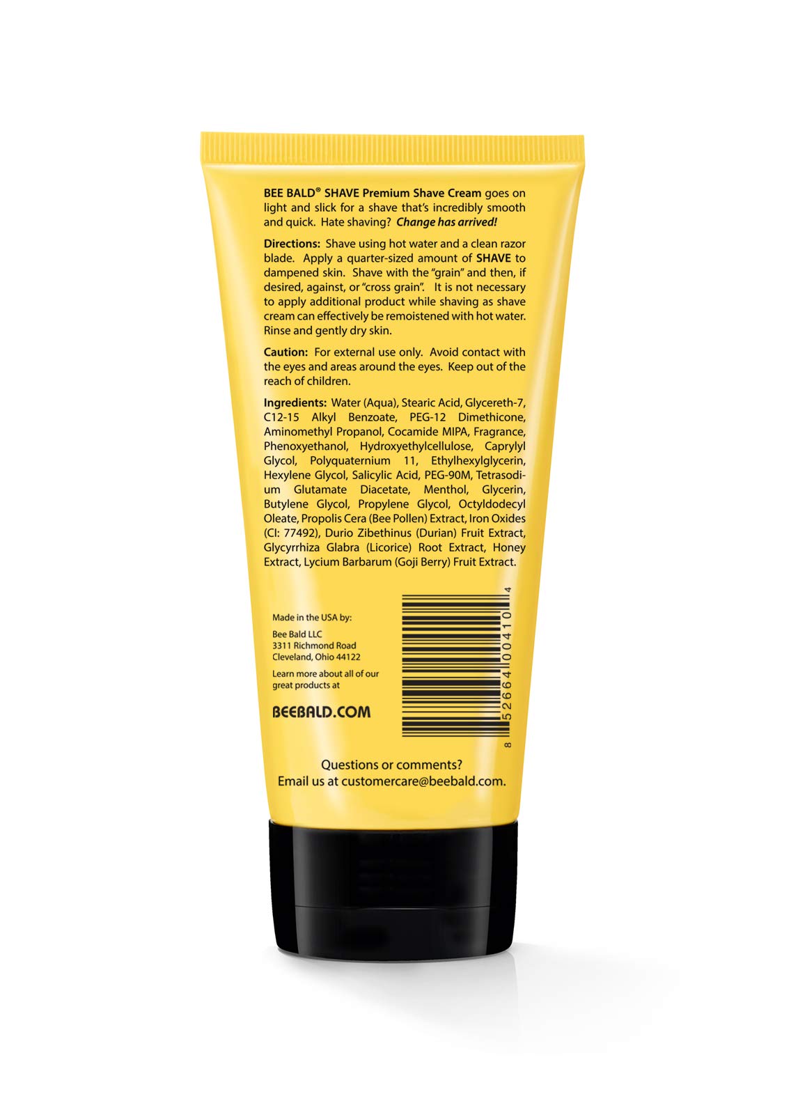 Bee Bald Shave Cream application on clean skin for quick shave.