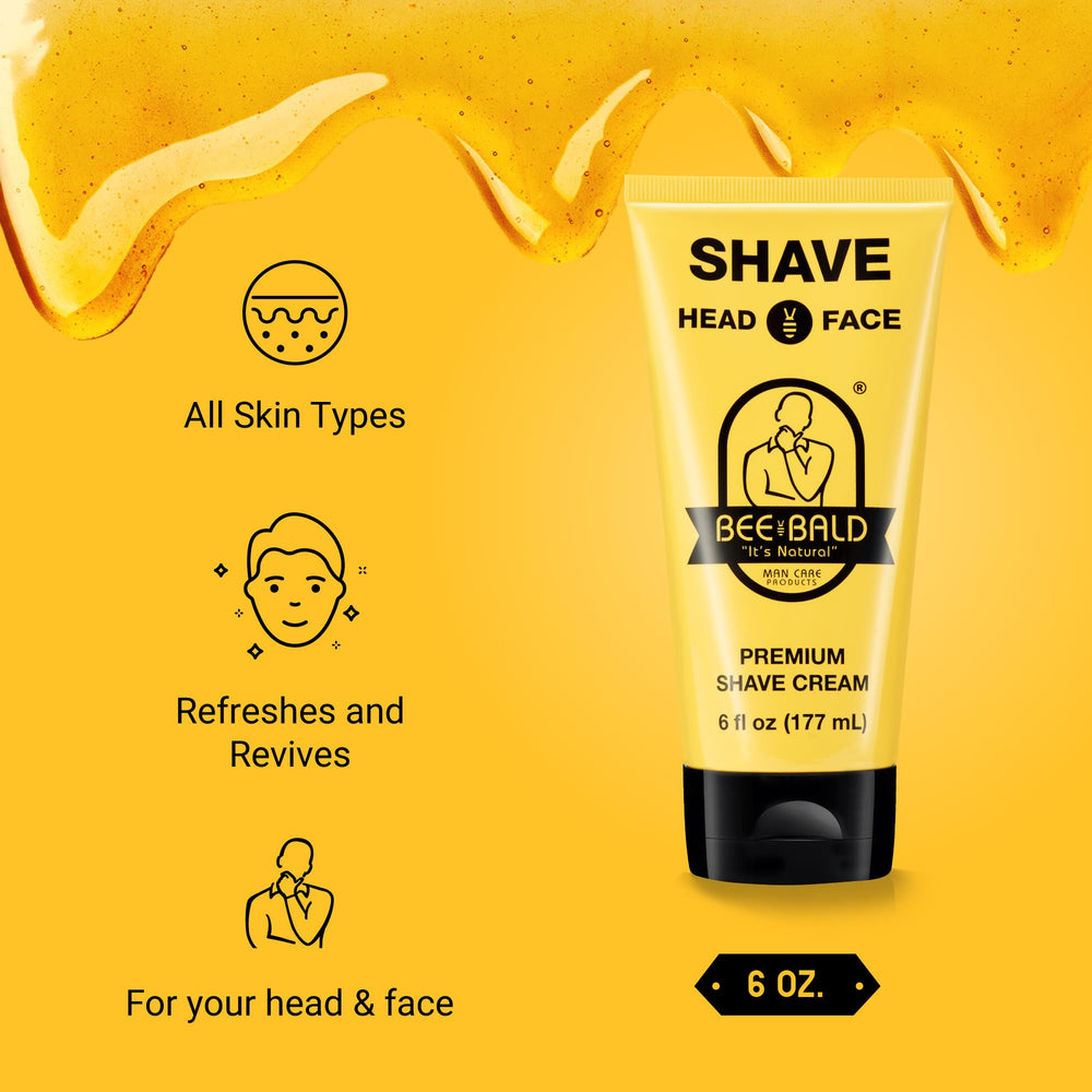 Bee Bald Shave Cream foam lather ready for effortless glide.