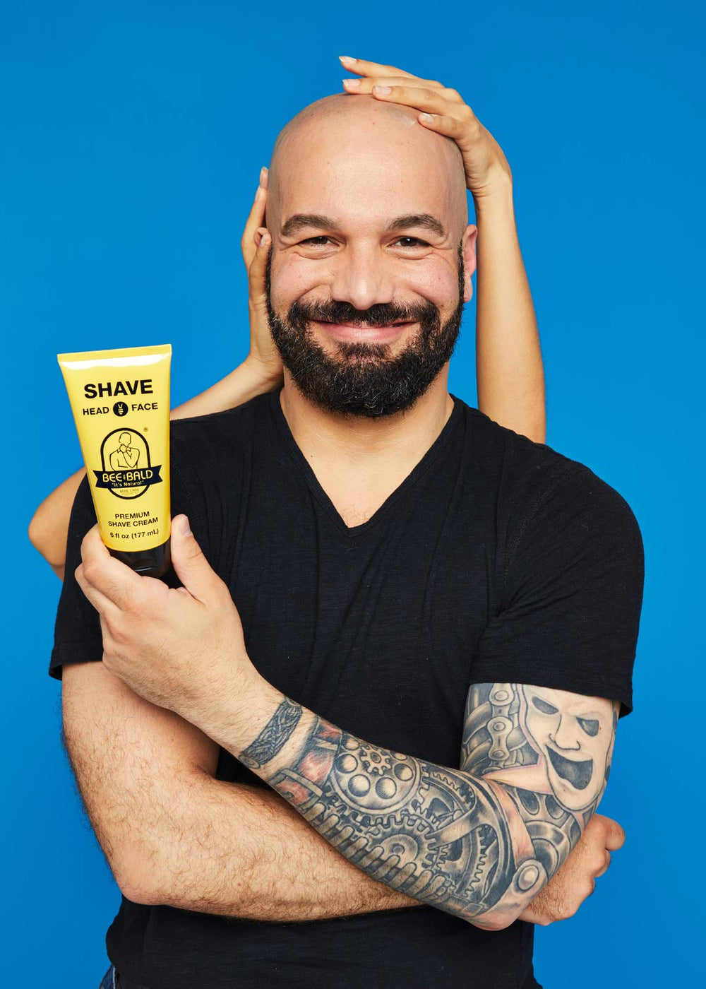 Bee Bald Shave Cream close-up texture and sheen.