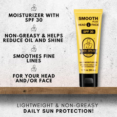 Bee Bald Smooth Plus texture close-up illustrating light, non-greasy hydration.