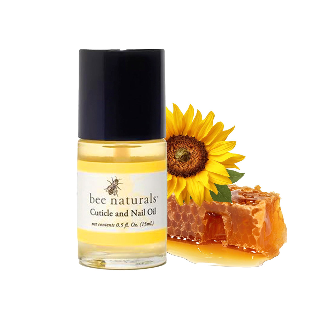Bee Naturals Aceite uñas y cutícula, bote de 0,5 oz, hidratación profunda para uñas.