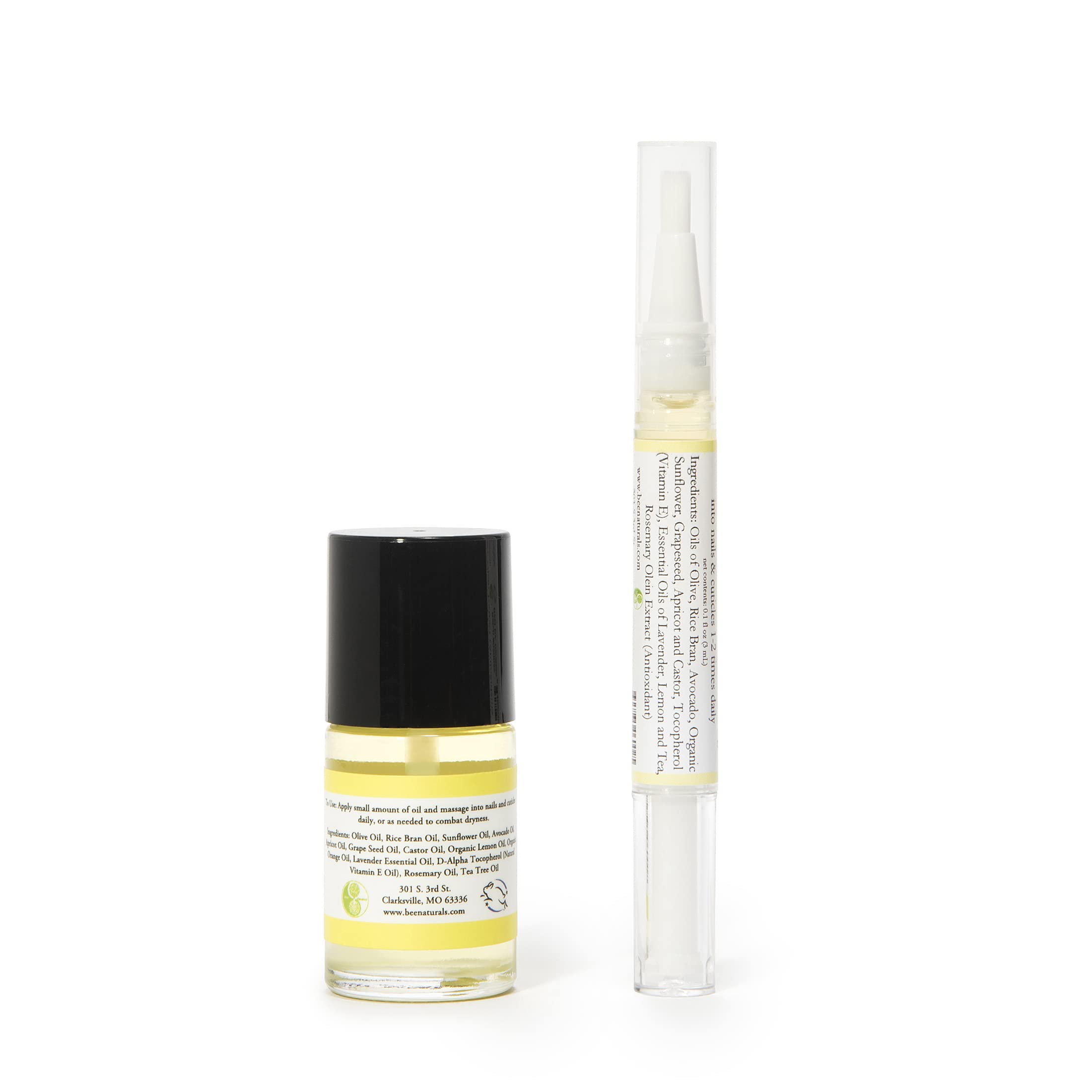 Bee Naturals Aceite uñas y cutícula, formato portátil para viaje, listo para llevar.