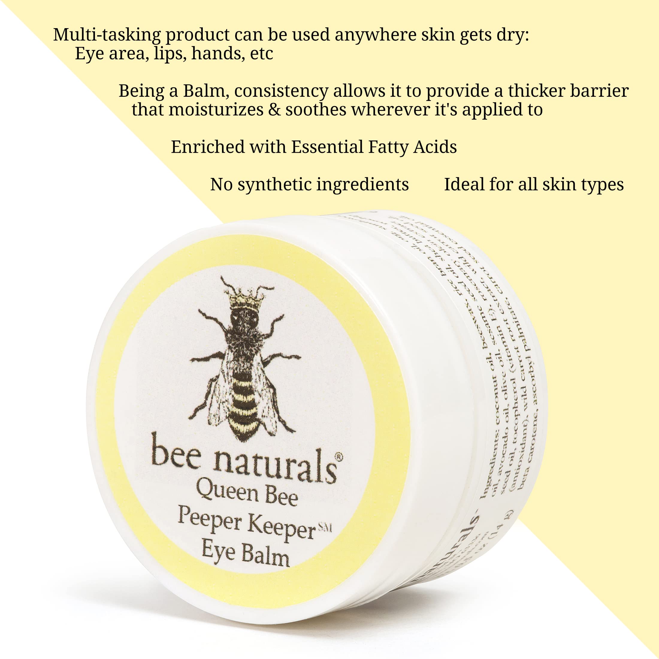 Bee Naturals bálsamo ocular con cafeína, ayuda a activar la circulación.