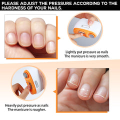 Beefire electric nail clipper side view showing ergonomic grip for easier handling.
