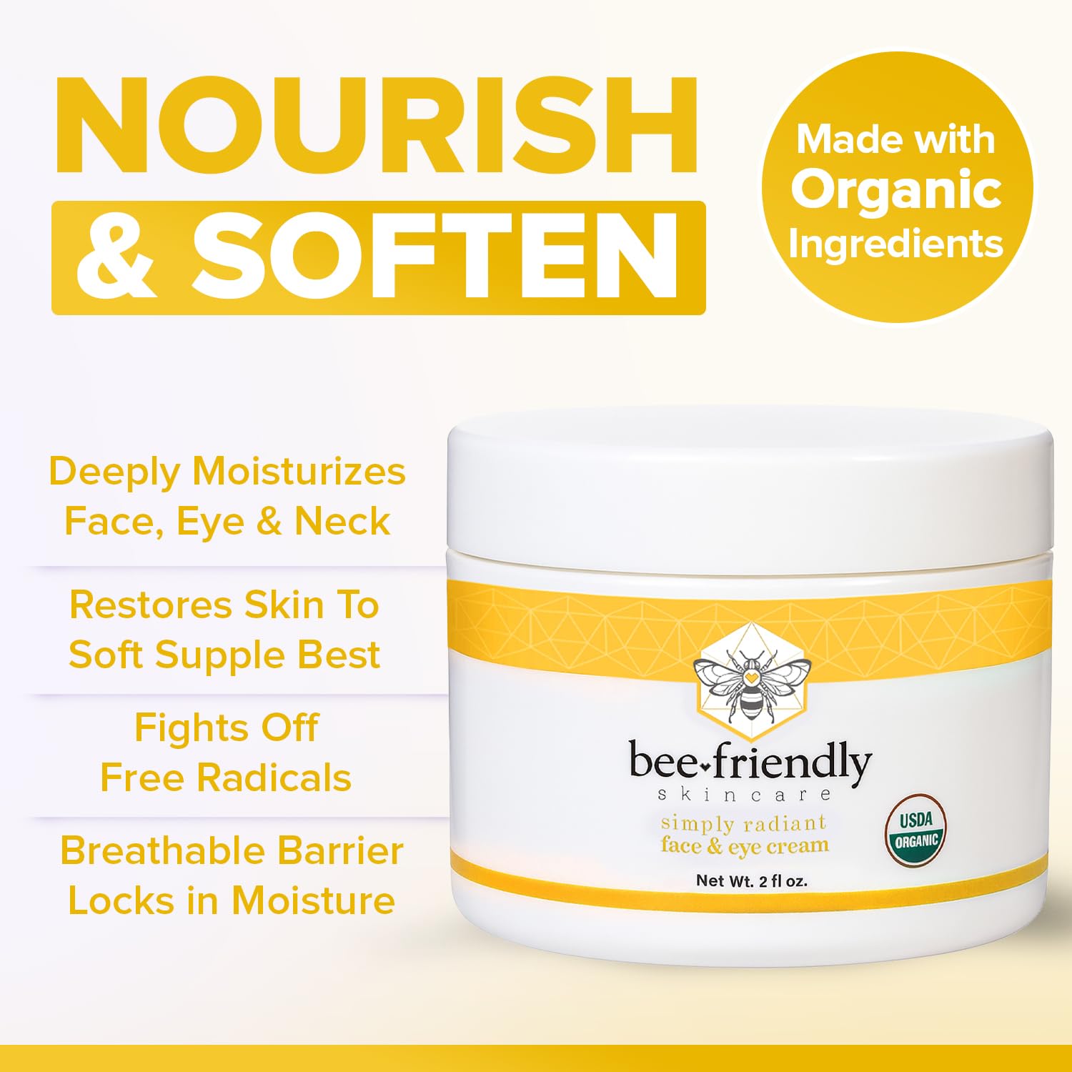 BeeFriendly Organic Honey & Olive Oil ingredients label – natural moisturizer