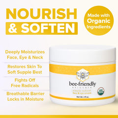 BeeFriendly Organic Honey & Olive Oil ingredients label – natural moisturizer