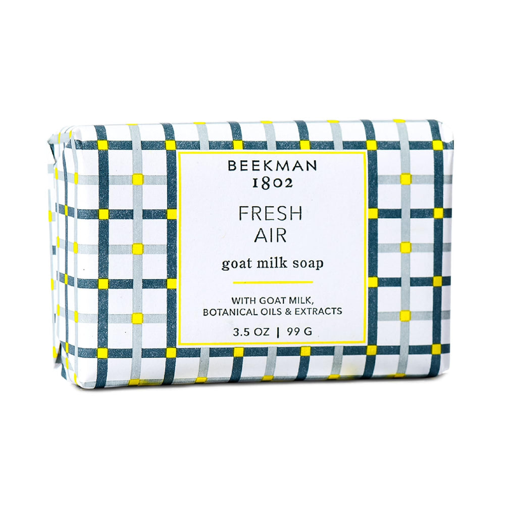 Beekman 1802 Goat Milk Soap Fresh Air bar for a refreshing cleanse and moisturized skin.