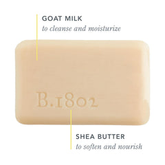 Beekman 1802 Jabón Leche Cabra textura cremosa para limpieza diaria sin irritación.