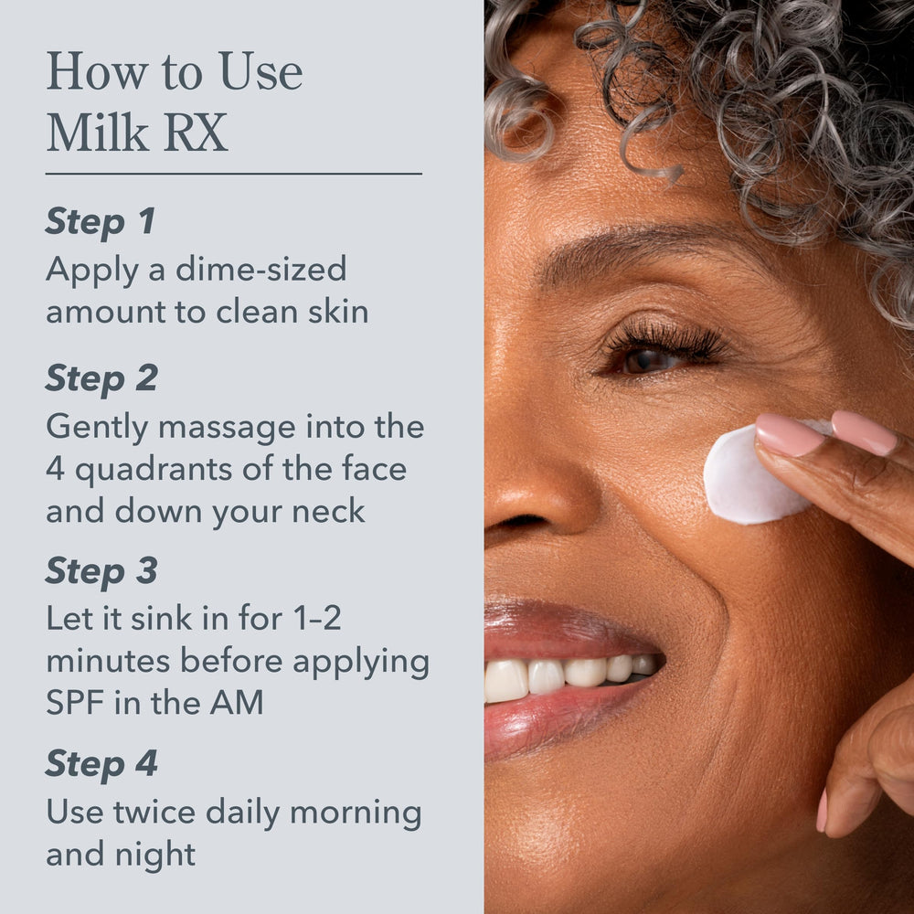 Beekman 1802 Milk RX vanity setup for daily skincare routine.