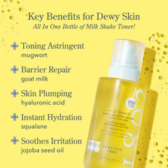 Beekman 1802 Milk Shake Hydrating Face Mist label on bottle shows clean ingredients