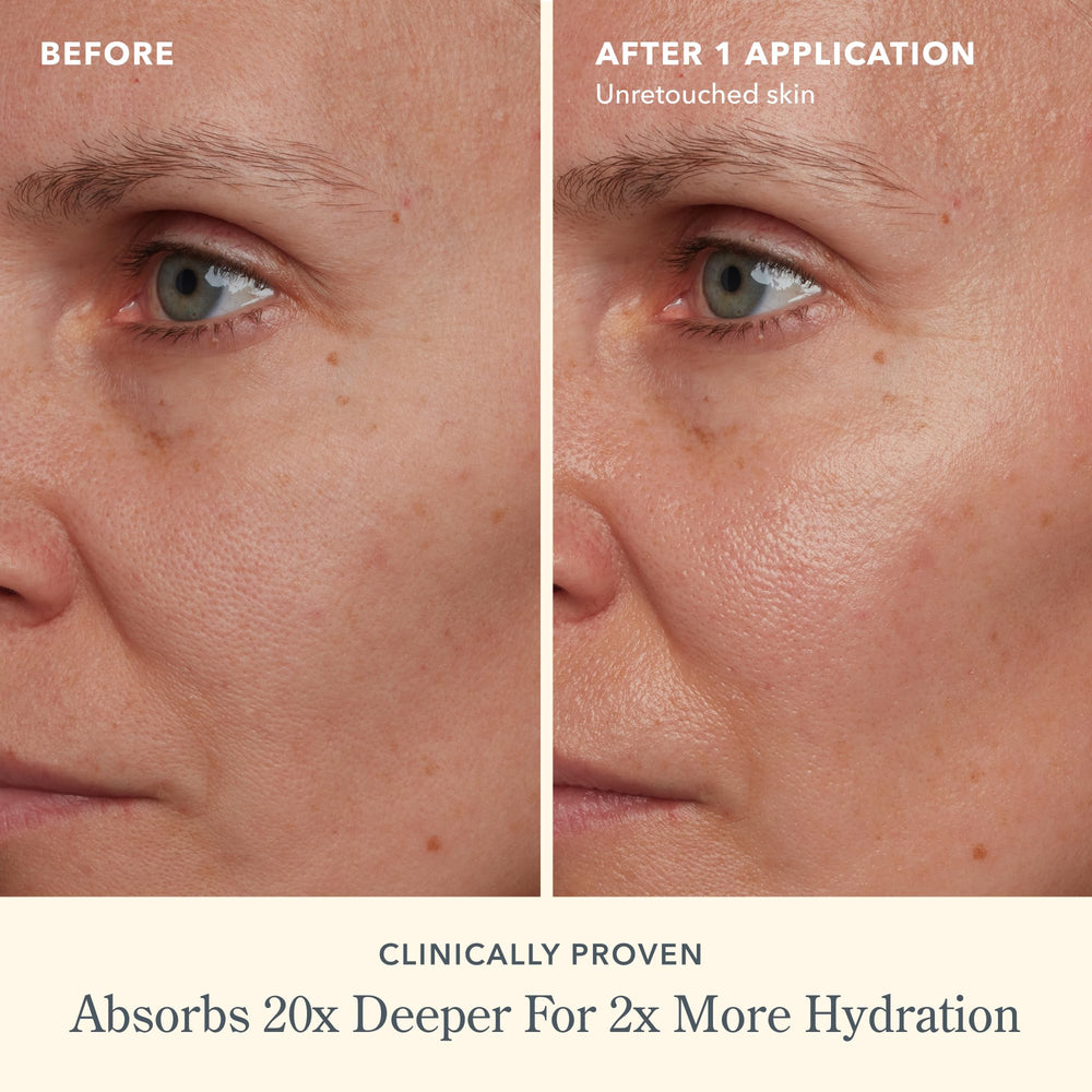 Serum on hand demonstrates quick absorption and a hydrated glow.
