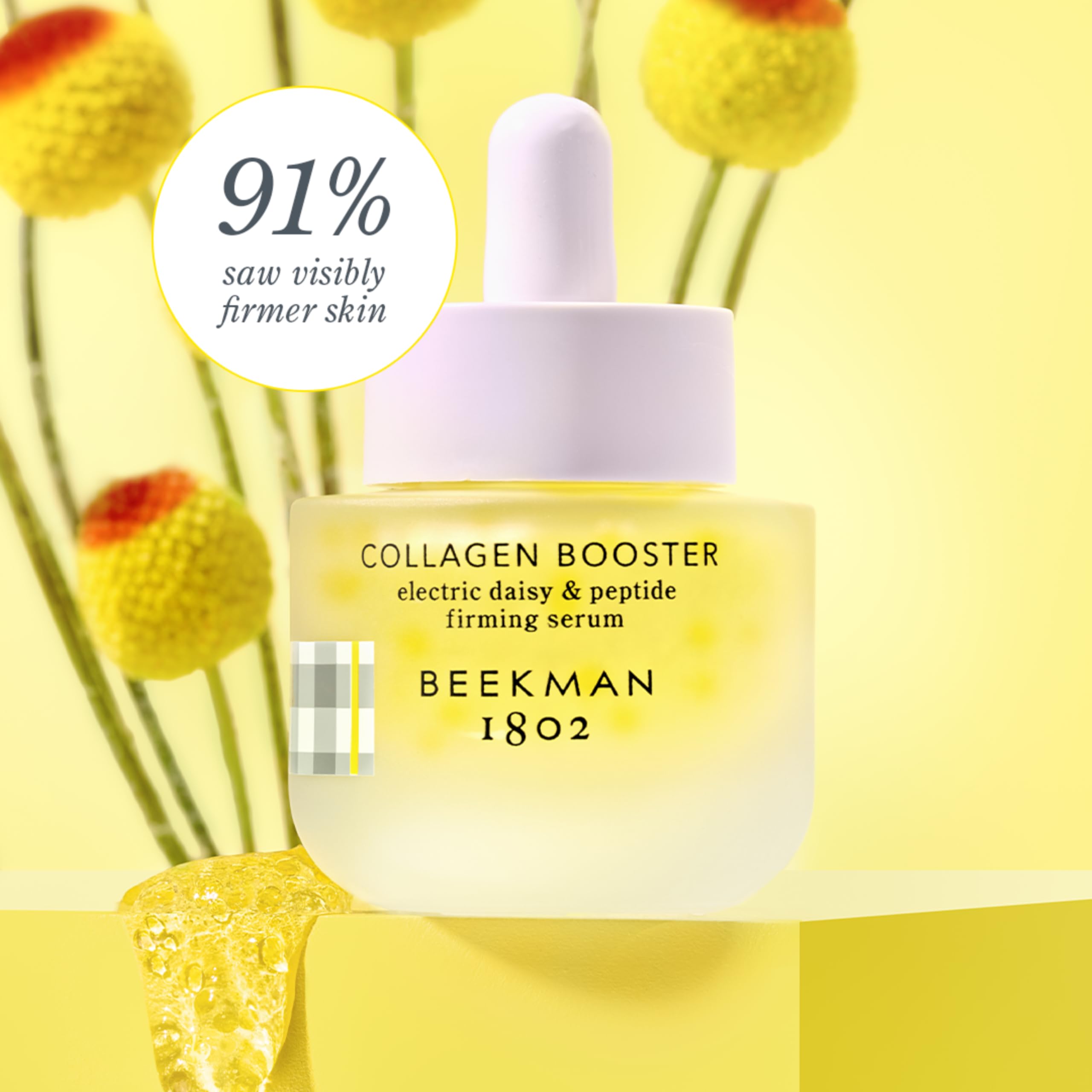 Peptide trio drops in Beekman 1802 serum ready for quick absorption