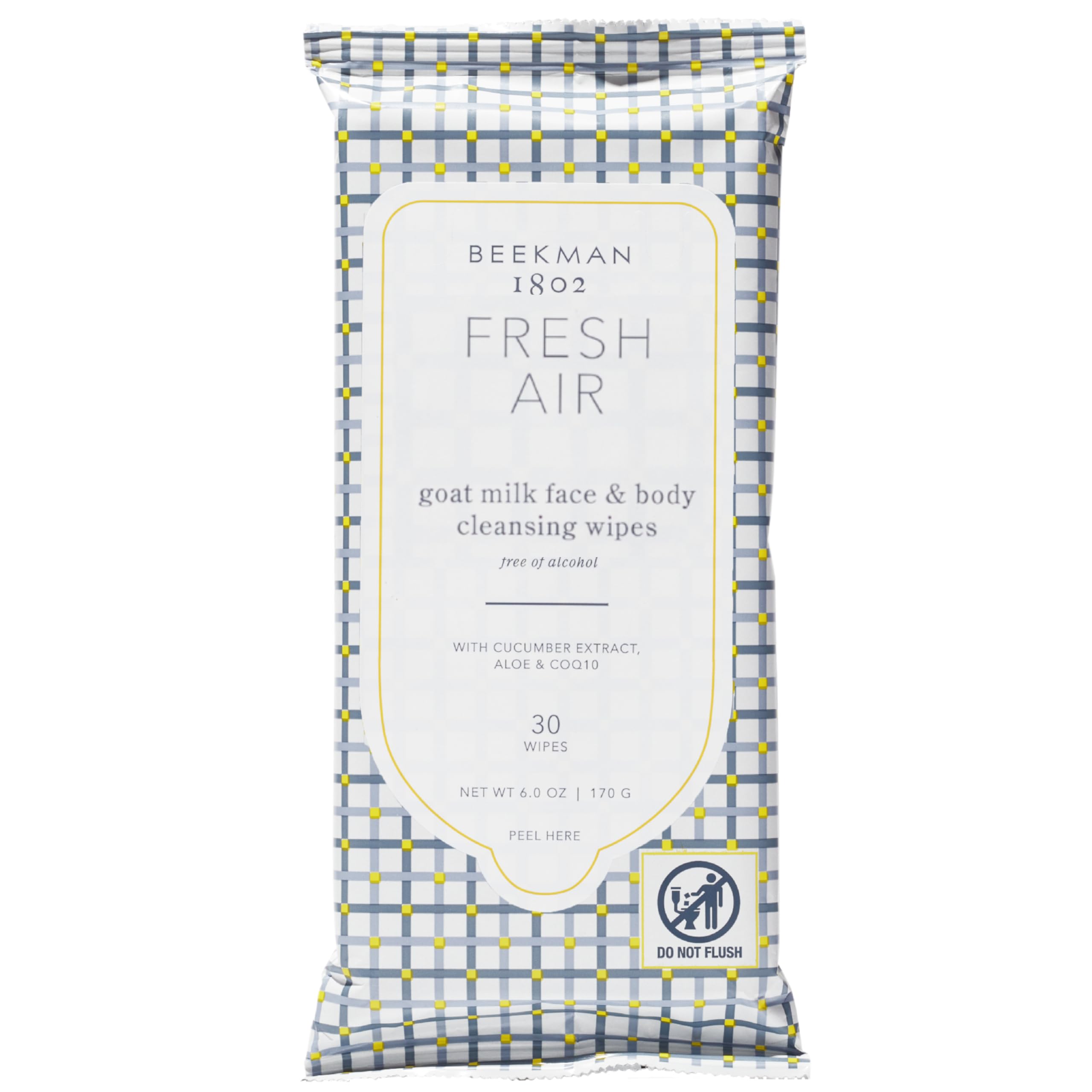Beekman 1802 toallitas faciales Aire Fresco en paquete para uso diario.