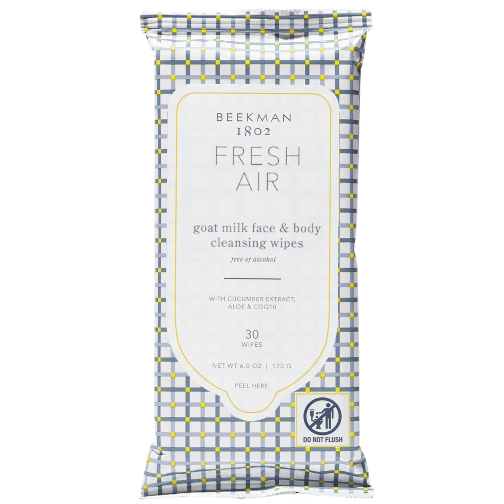 Beekman 1802 toallitas faciales Aire Fresco en paquete para uso diario.