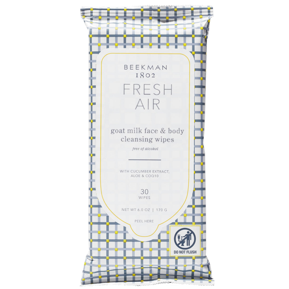 Beekman 1802 toallitas faciales Aire Fresco en paquete para uso diario.