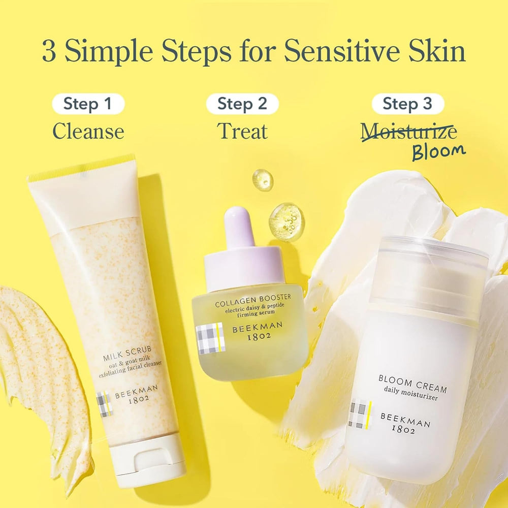 Beekman 1802 daily face wash scrub offers gentle cleansing routine